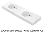 Plan double vasques système d’évacuation discret L 50 à 201 x P 40 à 51 cm, finition lisse mate, 10 couleurs, Résine Anti-bactérien Akrytan® teinté dans la masse, Livraison Offerte